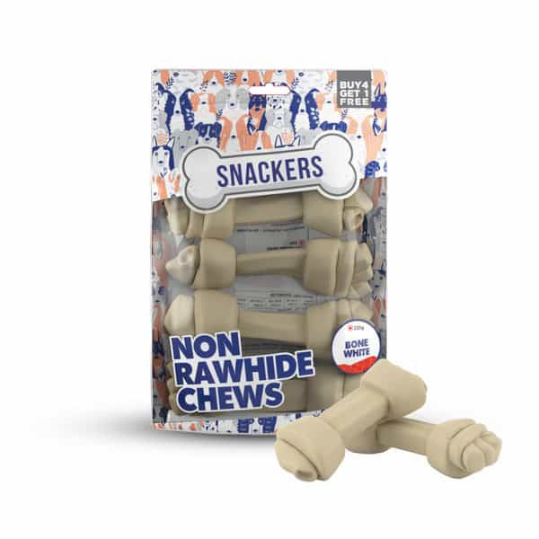 Snackers Non Rawhide Chews Bone White Dog Treats | 225 G