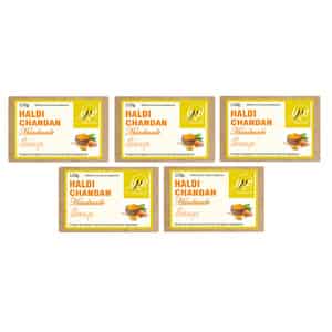 Ynb Yours Natural Buddy Organic Haldi Chandan Handmade Sls & Paraben Free Soap 120g (pack Of 5)