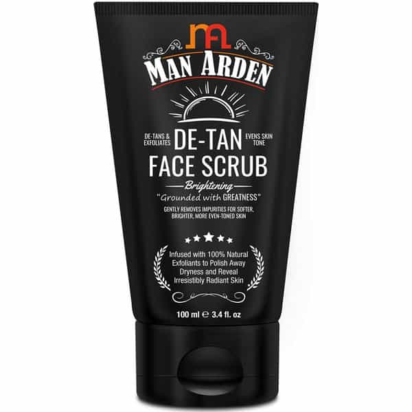 Man Arden De Tan Brightening Face Scrub - De-Tans & Exfoliates Skin - With Vitamin C 100 Ml