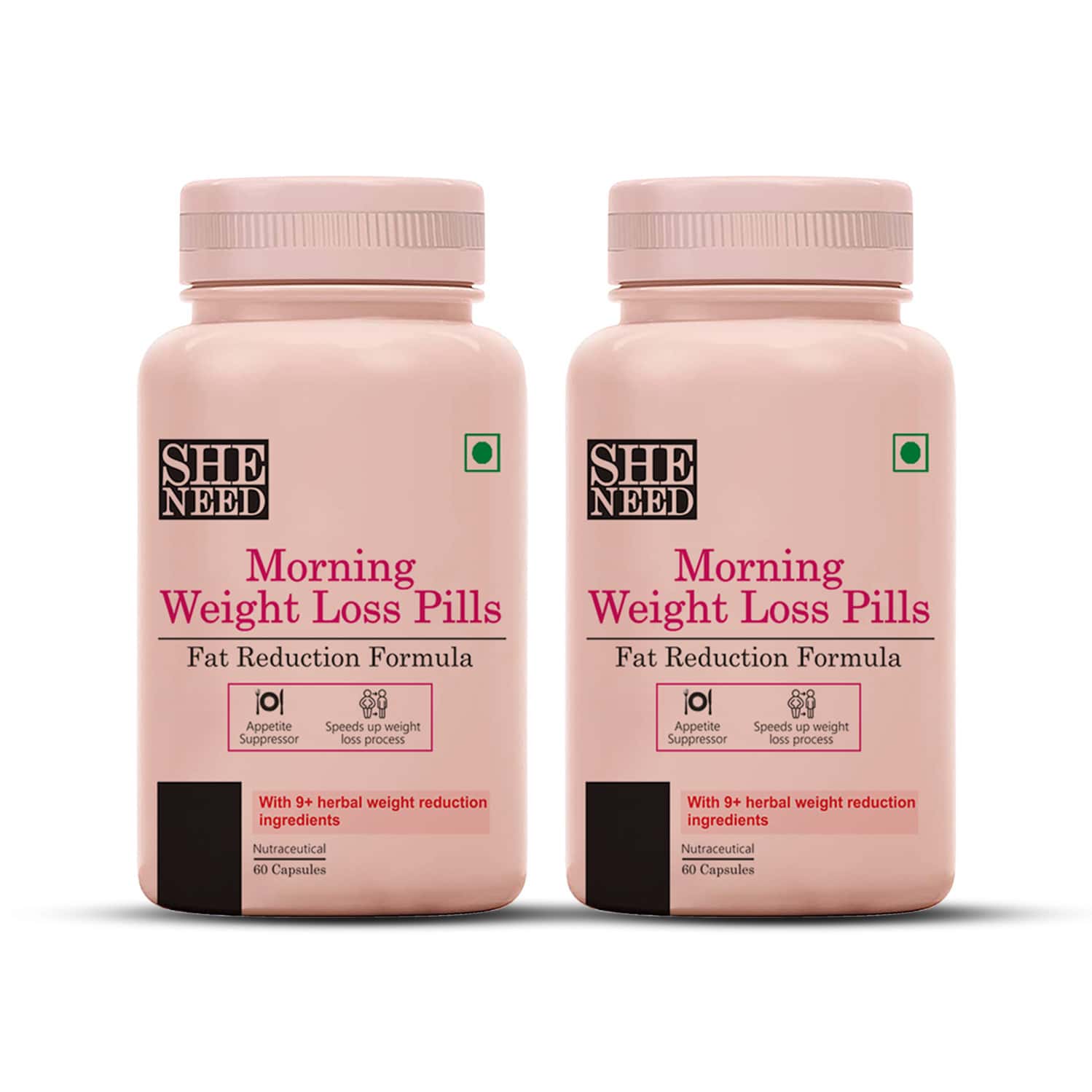 Sheneed Morning Weight Loss Pills To Suppress Appetite & Speeds Up Weight Loss|60 Capsules | 2 Packs