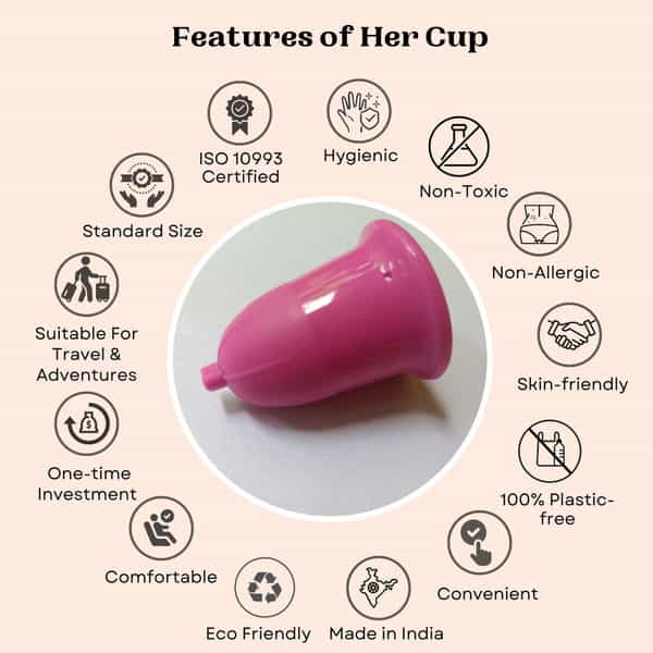Goli Soda Her Cup Reusable Menstrual Cup For Women - Fushia