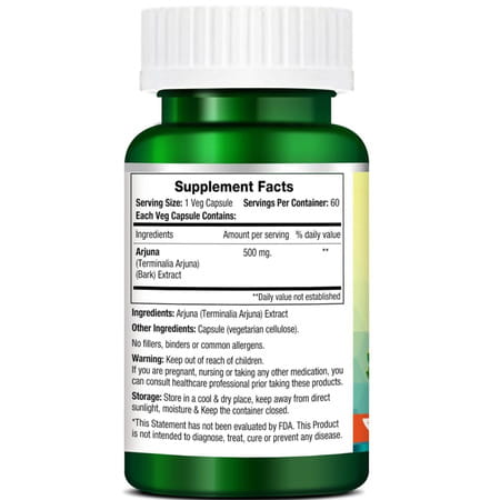 Morpheme Remedies Terminalia Arjuna 500Mg Extract 60 Veg Caps