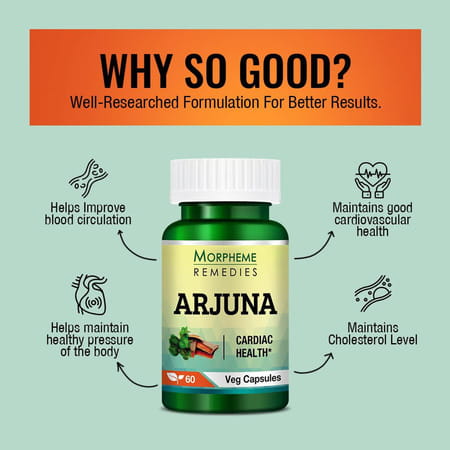 Morpheme Remedies Terminalia Arjuna 500Mg Extract 60 Veg Caps