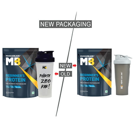 Muscleblaze Beginner'S Whey Protein Supplement (Chocolate | 500g / 1.1lb) With Shaker (650ml)