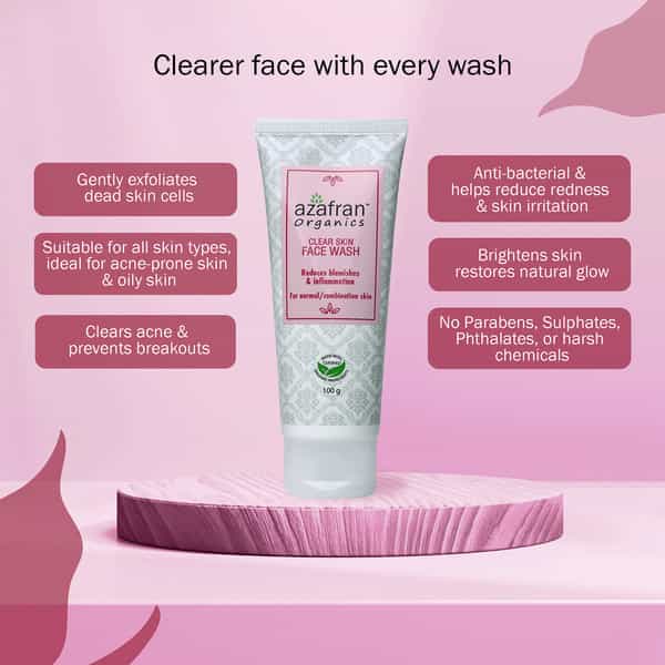 Azafran Organic Clear Skin Face Wash-100Gm