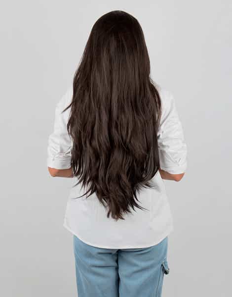 Streak Street Clip-In 24" Straight Dark Brown Side Patches (6Pcs Set)