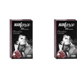 Manforce Chocolate Flavor Condom - 10 Pieces X Pack Of 2 Condom (set Of 2 20 Sheets)