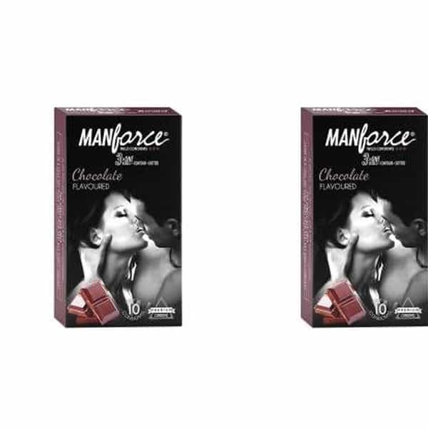 Manforce Chocolate Flavor Condom - 10 Pieces X Pack Of 2 Condom (Set Of 2 20 Sheets)