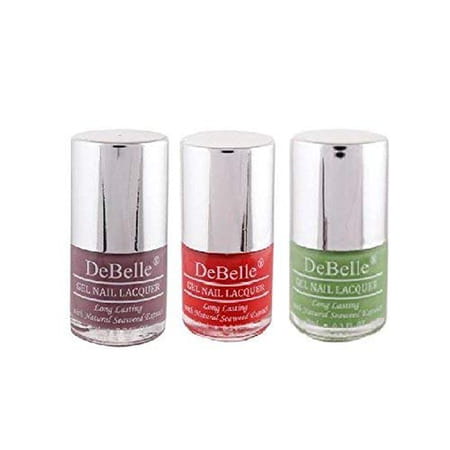 Debelle Gel Nail Polish Combo Set Of 3 Mauve [Pastel Green] 24 Ml (8 Ml Each)