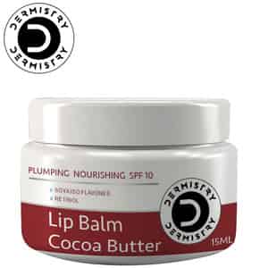Dermistry Plumping Nourishing Spf10 Glossy Cocoa Butter Lip Balm For Dark Pigmented Dry Chapped Lips