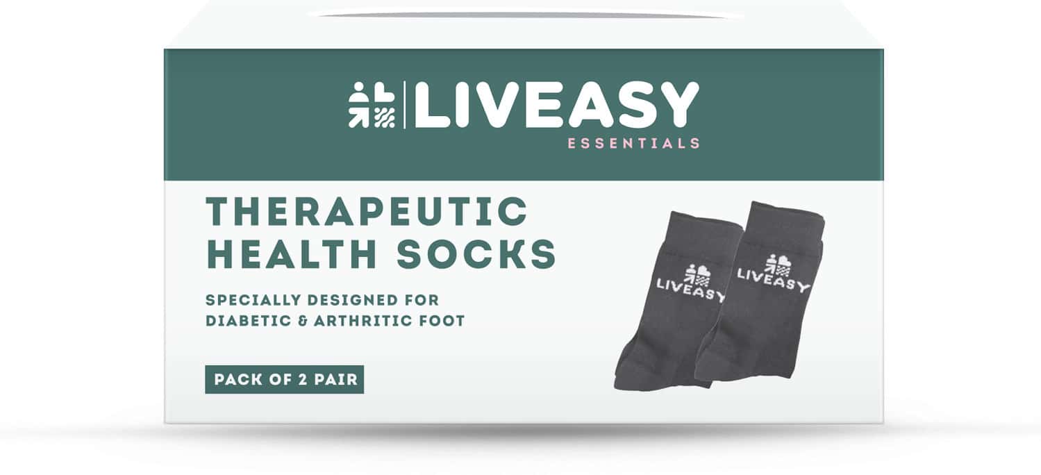 Liveasy Essentials Therapeutic Socks - For Diabetic And Orthopaedic Foot - Unisex Socks - Pack Of 2