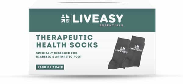 Liveasy Essentials Therapeutic Socks - For Diabetic And Orthopaedic Foot - Unisex Socks - Pack Of 2
