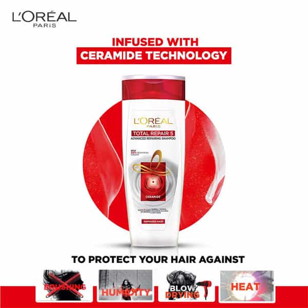 L'oreal Paris Total Repair 5 Combo ( Repair Shampoo + Repair Conditioner + Repair Serum) - 704 Ml