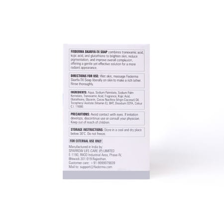 Fixderma Skarfix-Tx De-Pigmentation & Brightening Soap | Deeply Cleanses & Brightens The Skin 75 Gm
