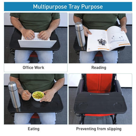 Everactiv Premium Foldable Wheelchair Multipurpose Tray | Red