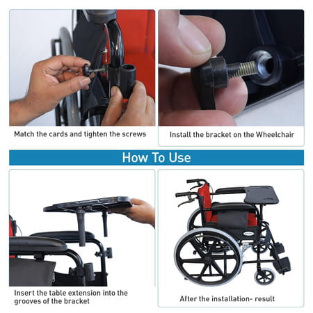 Everactiv Premium Foldable Wheelchair Multipurpose Tray | Red