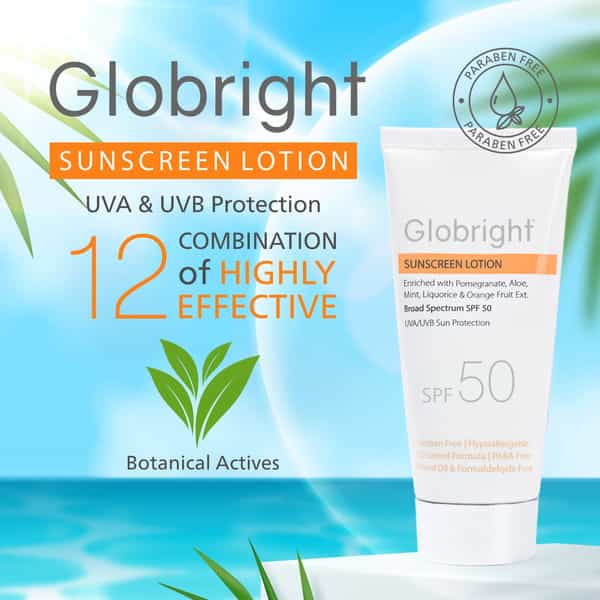 Globright Sunscreen Lotion (Spf 50) 50 Ml | With Aloe Vera | Uva & Uvb Protection (Pack Of 4)