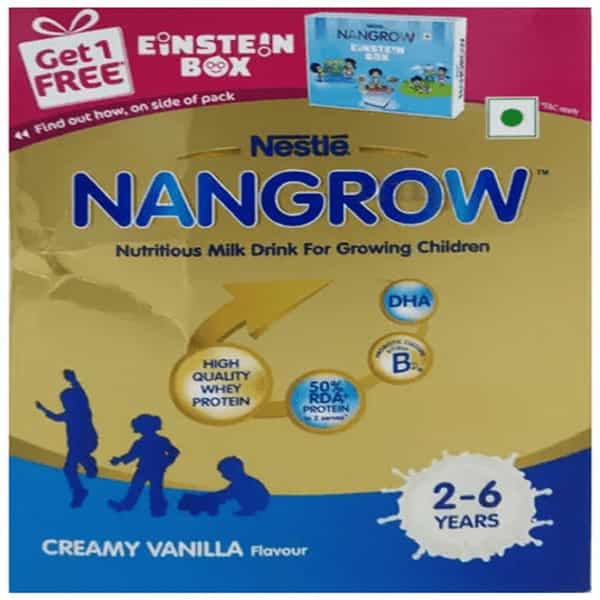 Nestle Nangrow Creamy Vanilla 2-6 Years | Box Of 400G With Free Einstein Box