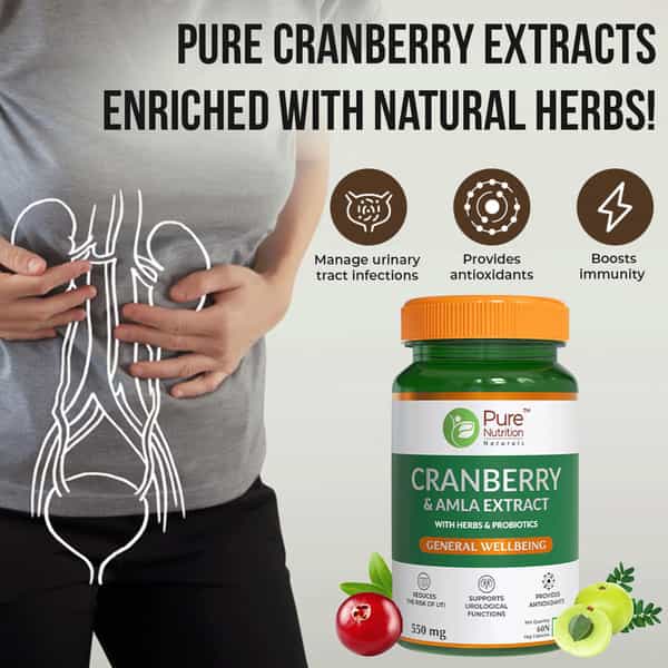 Pure Nutrition Cranberry L Supports Urological Health & Manage Utis - 60 Veg Capsules