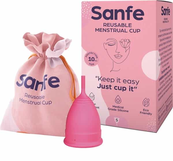 Sanfe Reusable Menstrual Cup With No Rashes Leakage Or Odor - Premium Design For Women - Small