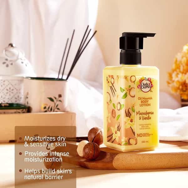 Buds & Berries Oil Nourish Light Body Lotion With Macadamia And Vanilla Extracts (240 Ml)