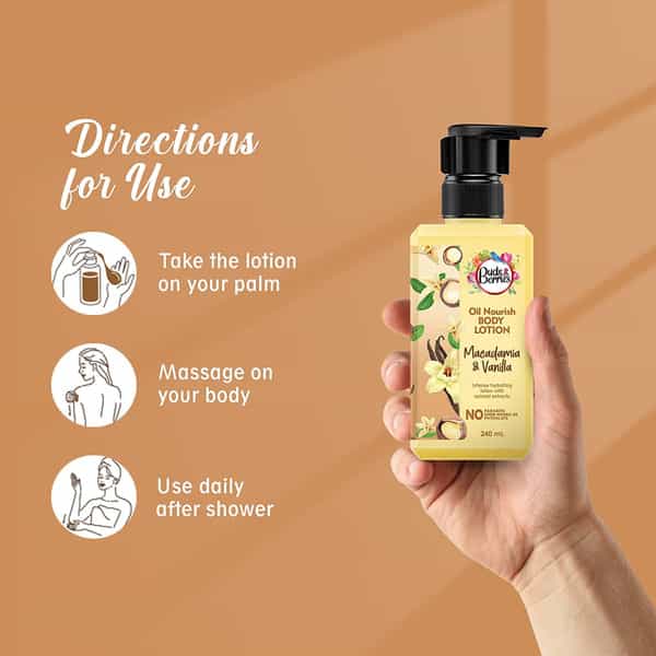 Buds & Berries Oil Nourish Light Body Lotion With Macadamia And Vanilla Extracts (240 Ml)