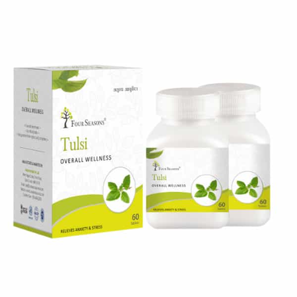 Four Seasons Tulsi Tablets - 60 Tabs | Overall Wellness | Respiratory Health | Immunity (Pack Of 2)