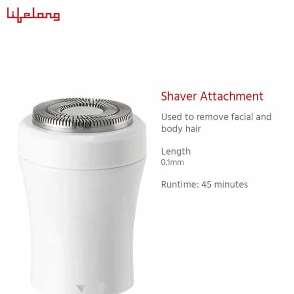 Lifelong Llpcw30 Rechargeable Eyebrow Underarms And Bikini Trimmer (White) - 1 Hour Runtime