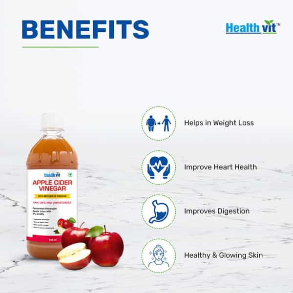 Healthvit Apple Cider Vinegar Bottle Of 500 Ml