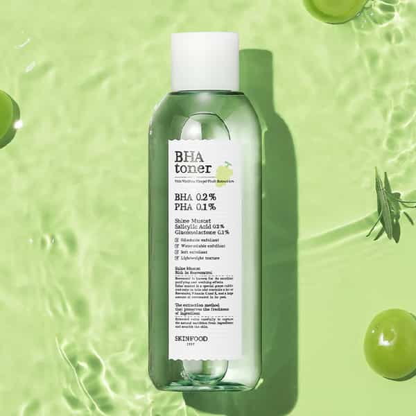 Skinfood Shine Muscat Bha Toner - Gentle Cleansing Men & Women - 200 Ml