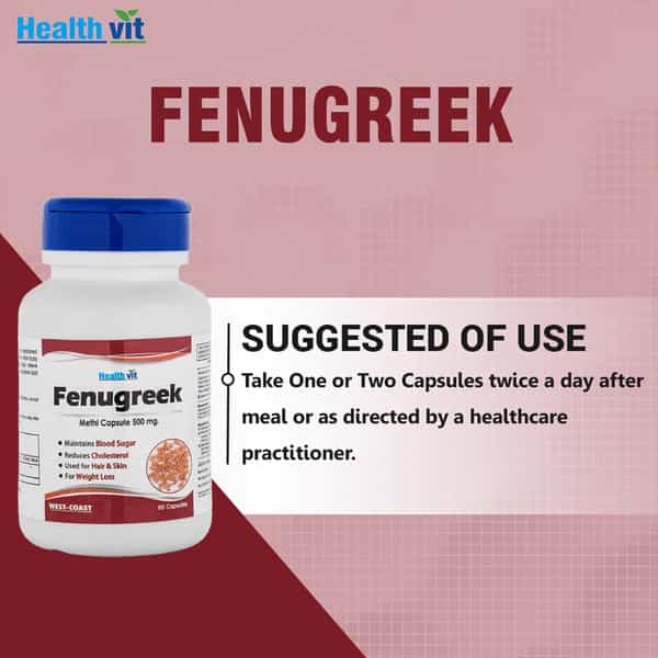 Healthvit Ultra Pure Fenugreek Powder 500Mg - 60 Capsules