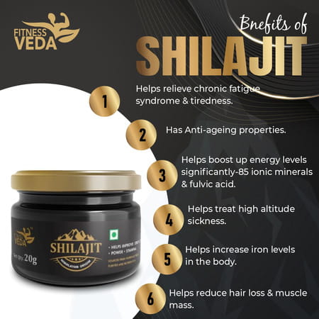 Fitness Veda Himalayan Pure Shilajit Resin For Strength & Endurance | For Unisex - Pack Of 1