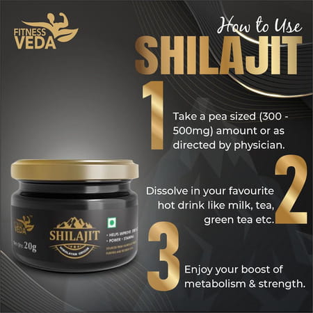 Fitness Veda Himalayan Pure Shilajit Resin For Strength & Endurance | For Unisex - Pack Of 1