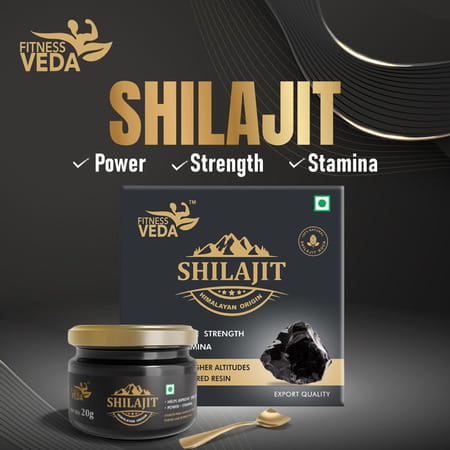 Fitness Veda Himalayan Pure Shilajit Resin For Strength & Endurance | For Unisex - Pack Of 1