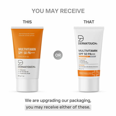 Dermatouch Multivitamin Spf 50 Pa+++ Sunscreen Gel | Uva-Uvb Protection |Zero White Cast | 30 G
