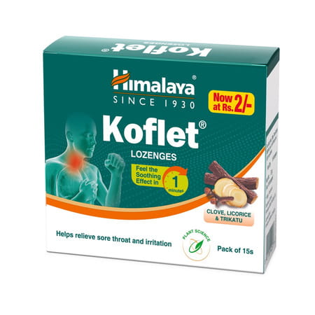 Himalaya Koflet Lozenges | For Sore Throat | Cough Relief | Itching And Irritation| Box | 15 Nos