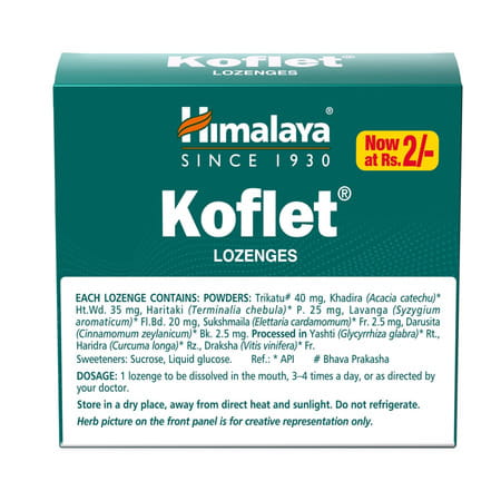 Himalaya Koflet Lozenges | For Sore Throat | Cough Relief | Itching And Irritation| Box | 15 Nos