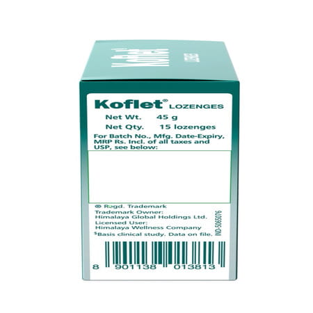 Himalaya Koflet Lozenges | For Sore Throat | Cough Relief | Itching And Irritation| Box | 15 Nos