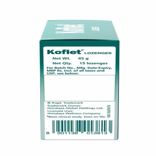 Himalaya Koflet Lozenges | For Sore Throat | Cough Relief | Itching And Irritation| Box | 15 Nos