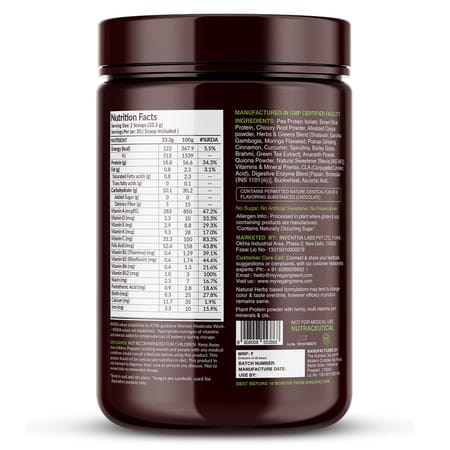Vegan Greens Women Diet Meal In A Shake With Ayurvedic Herbs- Meal Replacement Shake-1 Kg, Chocolate