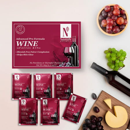 Nutriglow Natural'S Advanced Pro Formula Wine Facial Kit Set Of 2 For Fairer Complexion 60gm Each