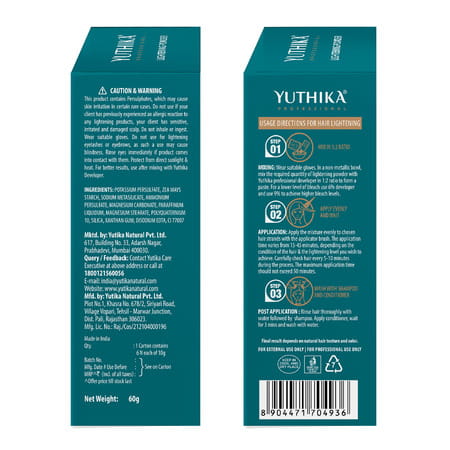 Yuthika Professional Blonder Powder For Hair 60gm Multi Techniques Hair Lightning Powder