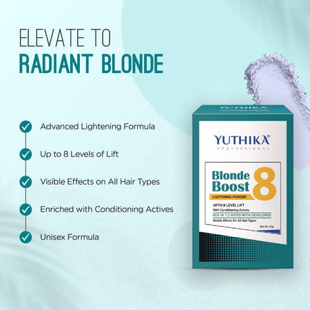 Yuthika Professional Blonder Powder For Hair 60gm Multi Techniques Hair Lightning Powder