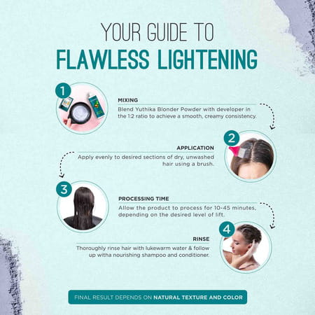 Yuthika Professional Blonder Powder For Hair 60gm Multi Techniques Hair Lightning Powder