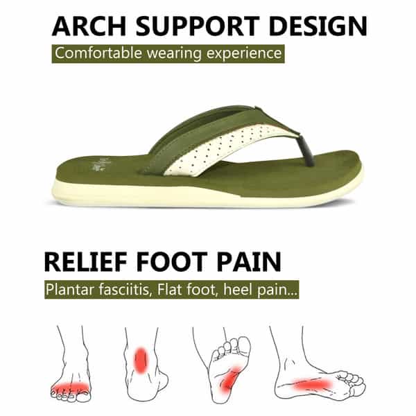 Ortho Cheer Men's Orthopedic & Diabetic Friendly Casual Slippers | Olive Green | Size 6 -1 Pair