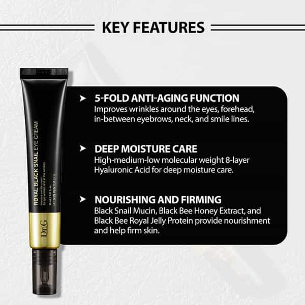 Dr.g Royal Black Snail Eye Cream - Advanced Skincare Treatment - Enriched With Black Snail - 30Ml