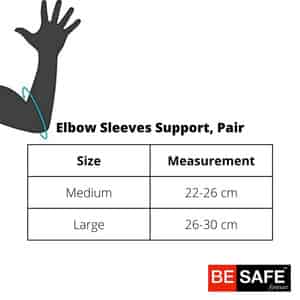 Besafe Forever Elbow Sleeves/ Support/ Guard/ Compression Socks Pair | Black | M