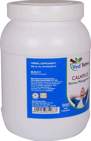 Ved Tattva Calmplus 900 Capsules (500mg) | Ayurvedic Herbal Formulation For Stress Management 