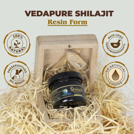 Vedapure Shilajit/Shilajeet Resin For Men & Women Supports General Weakness-25 Gram