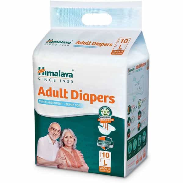 Himalaya Adult Diaper (Large) 10 Pcs | Unisex X Pack Of 2 Adult Diapers - L (20 Pieces)